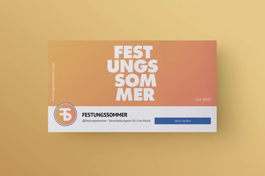 Facebook-Titelbild für das Festungssommer-Event im Juli 2021 im Rahmen des Corporate-Design für Festivals